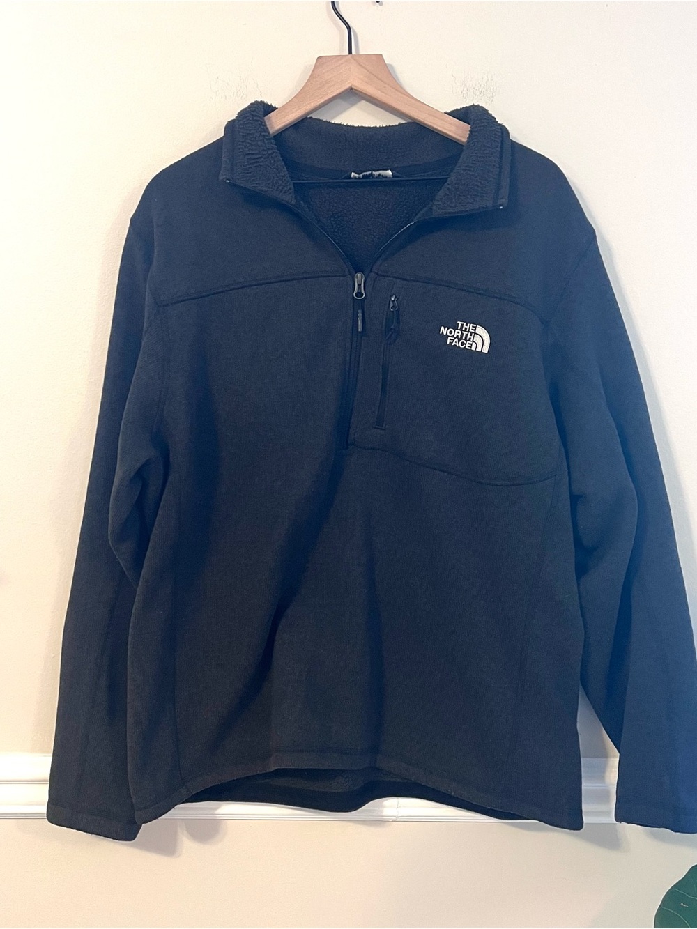 The North Face Mens Gordon Lyons Quarter Zip Fleece Pullover XL Grey Heather